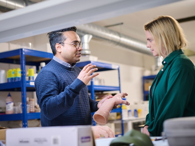 AnthroTek team discussing prosthetic design